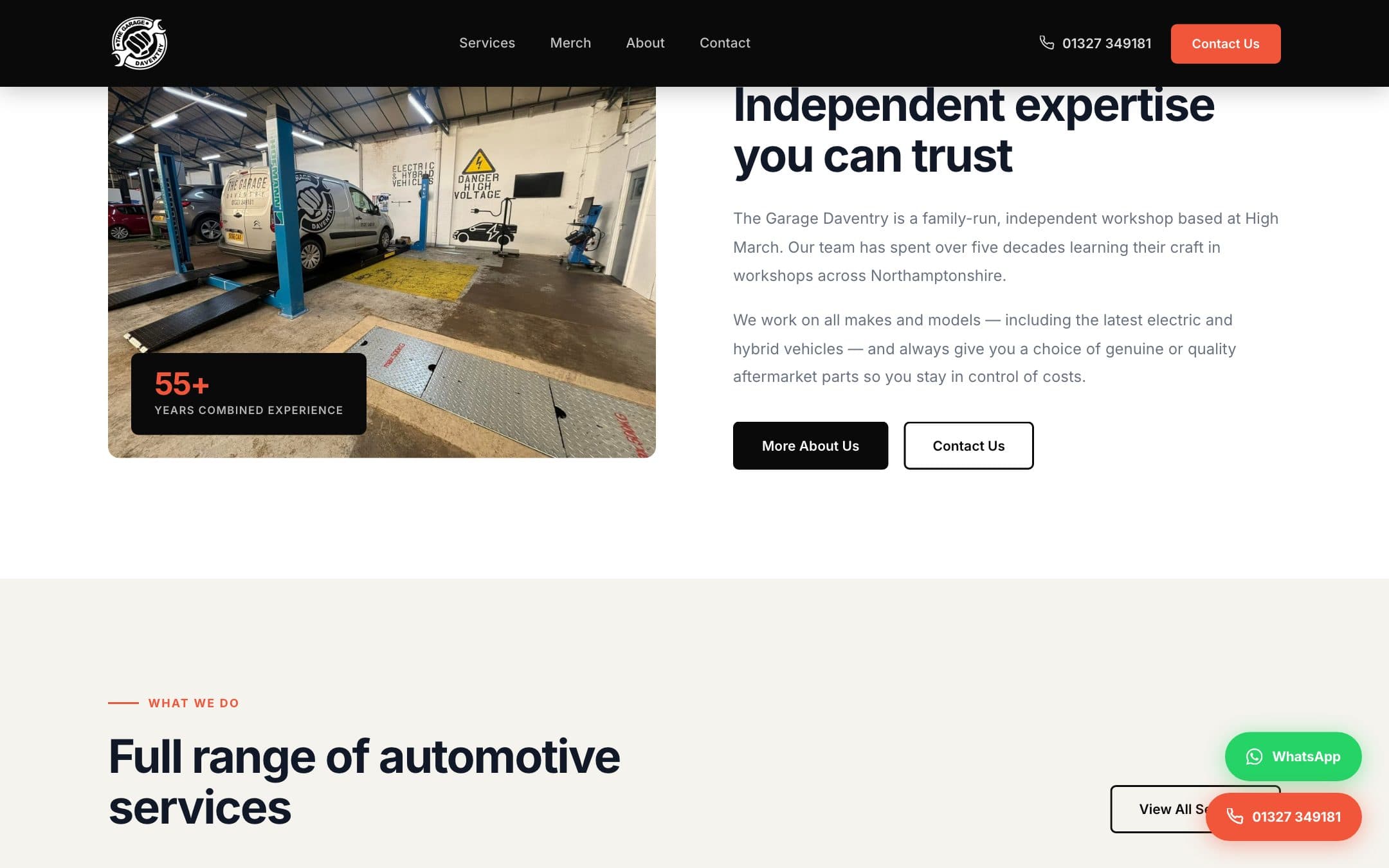 The Garage Daventry — detail