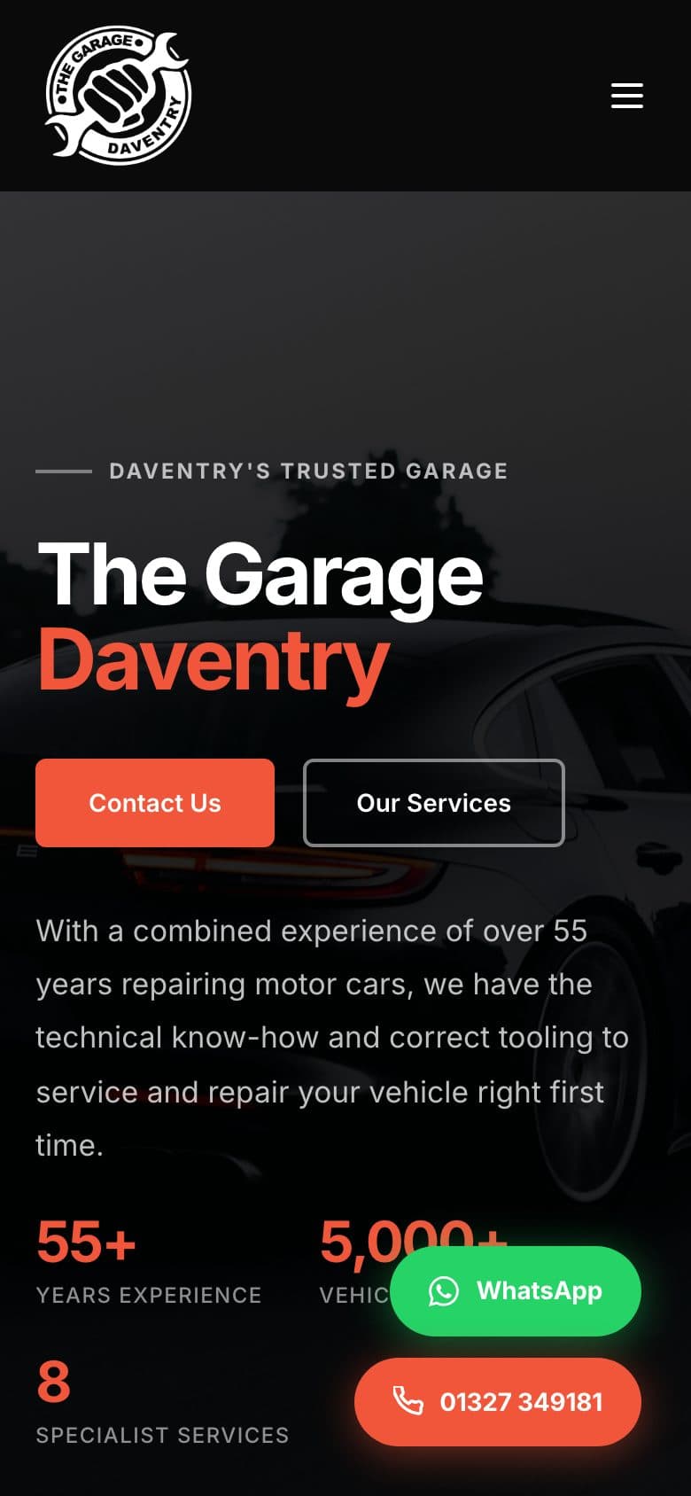 The Garage Daventry — mobile